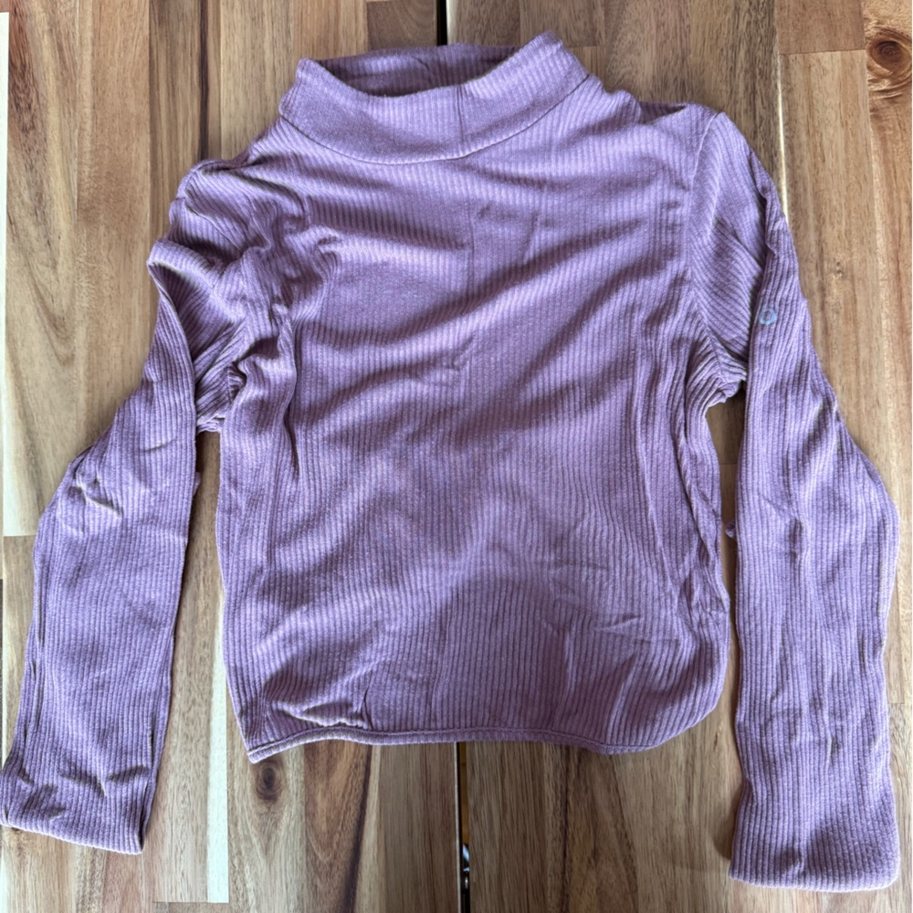 ALO Yoga Mauve Ribbed Long Sleeve Top